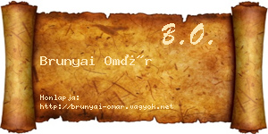 Brunyai Omár névjegykártya